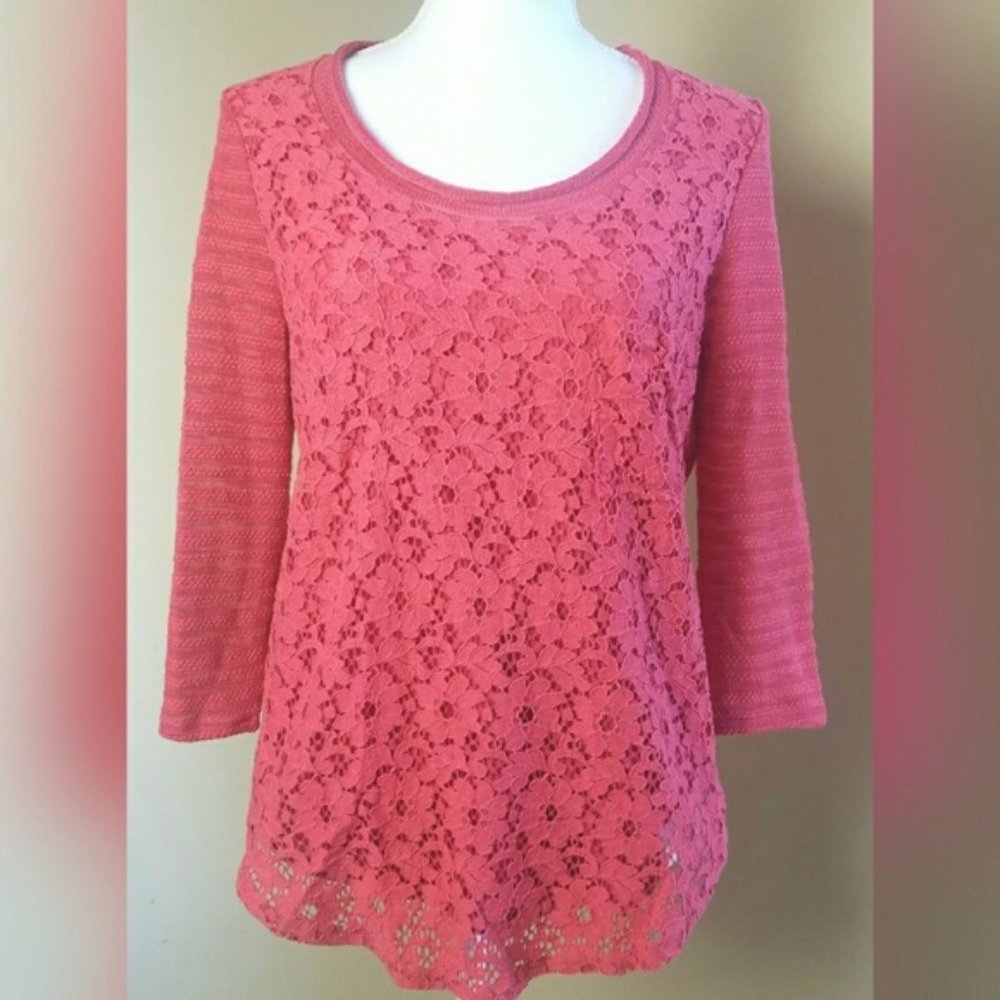 One September Anthropologie lace top shirt small